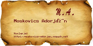 Moskovics Adorján névjegykártya